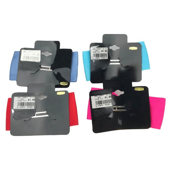 Vintage Ej Gitano Hair Bows Clips Ribbons NOS Deadstock 1980s 1990s - Picture 6 of 6